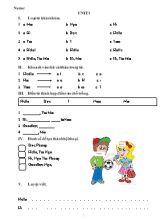 Bài tập Unit 1, 2 môn Tiếng Anh 3